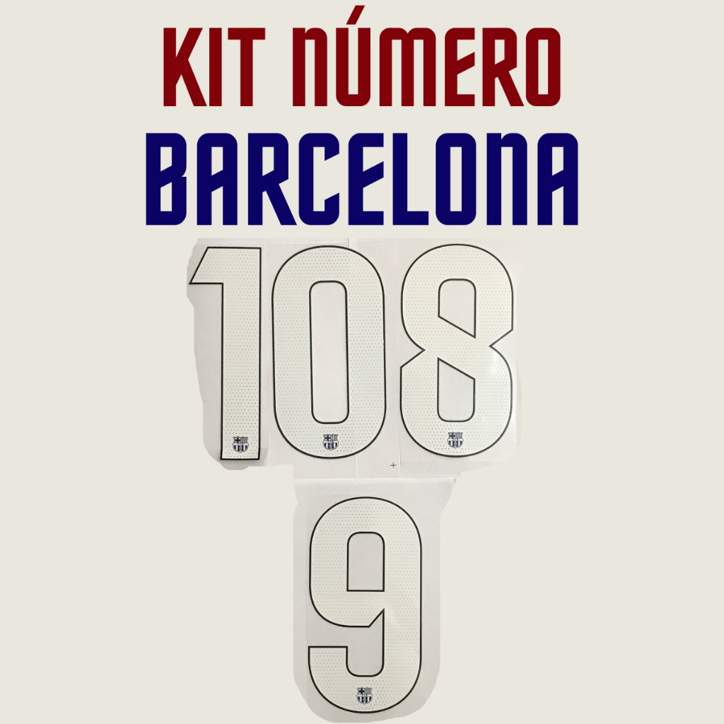 Kit Nome + Número Para Personalização Time de Futebol Barcelona 23/24