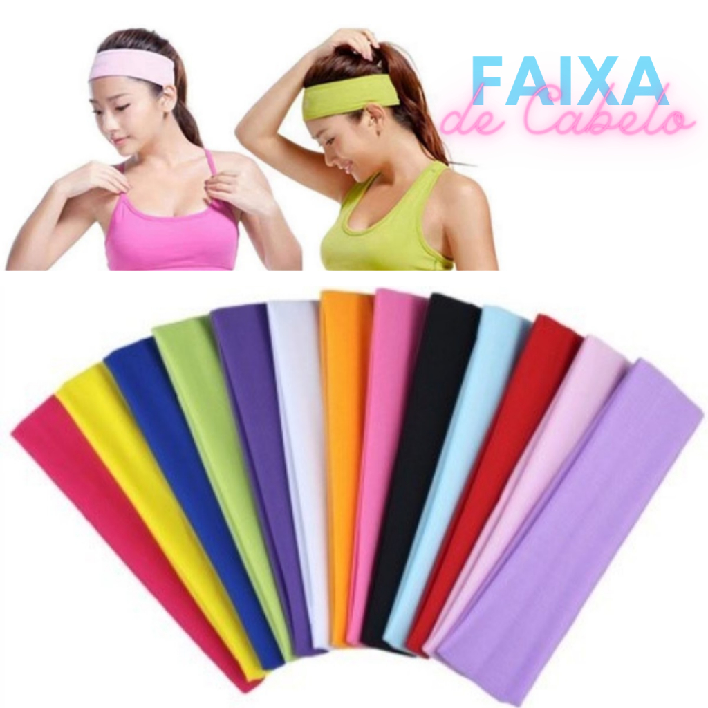 Faixa De Cabelo Elástica lisa headband academia esportiva Moda treino caminhada testeira malha