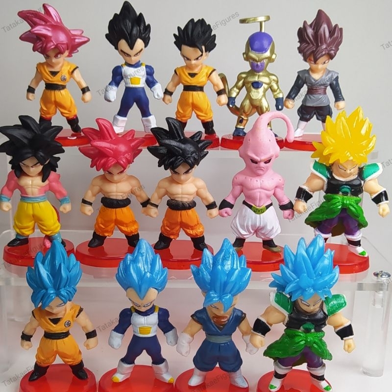 Bonecos Mini Figure Action Figura de ação Dragon Ball Z Dragon ball super  GT Goku Vegeta Majiboo Anime Personagens Animação Desenho