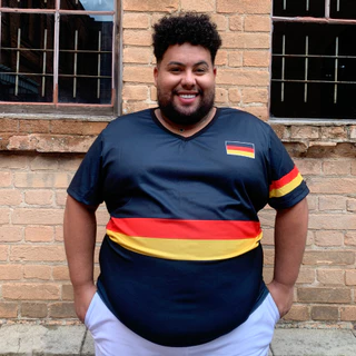 Camisa Alemanha Masculina Plus Size Time Dry Fit Camiseta Proteção Uv Grande