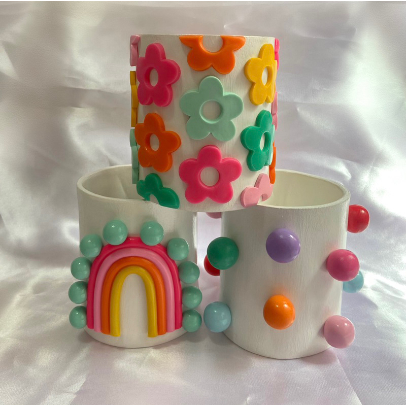 vasinho decorativo organizador aesthetic de cerâmica fria e biscuit