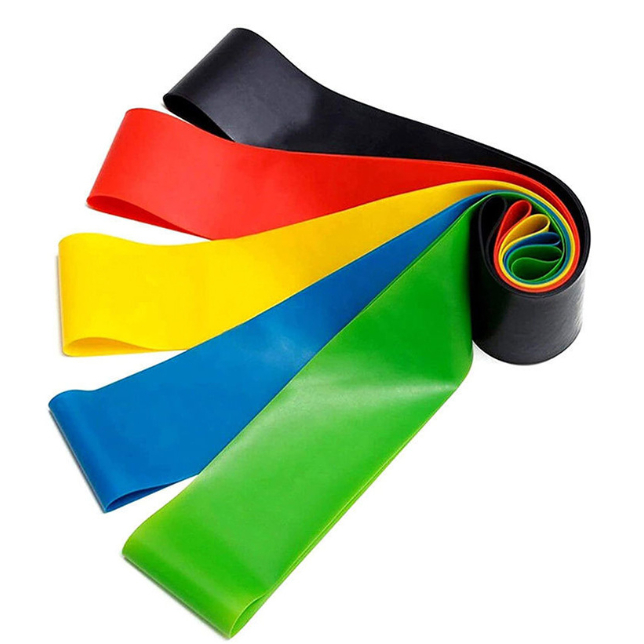Kit 5 Banda Faixa Elástica de Resistência Mini Band para Treino Yoga Pilates Treino Academia Musculação