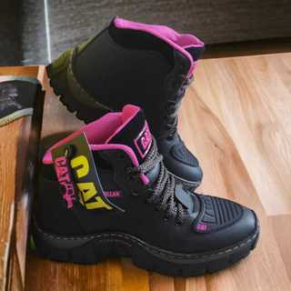 Bota Motoqueiro adventure feminina calçado confortavel sola costurada