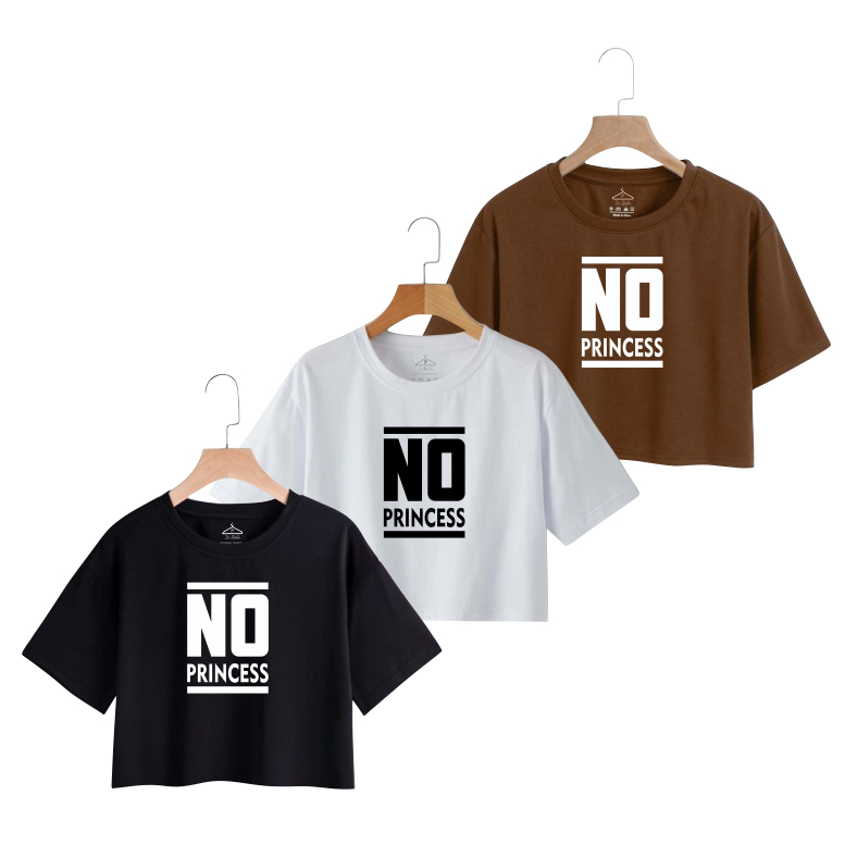 Kit 3 Camiseta Feminina Cropped Básica Estampada De Malha Algodão