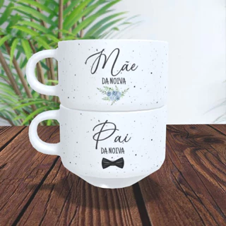 Xícara Personalizada Casamento Para Presente Mãe Pai dos noivos ou Padrinhos 180ml
