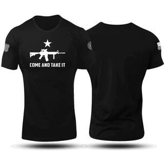 Camiseta T-shirt Militar 100% Algodão ou DRY-FIT Manga Curta Camisa Come And Take It (venha e leve)