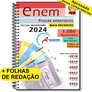 Enem 2024 provas anteriores questões 2018 até 2023 + gabaritos