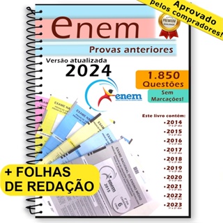Enem 2024 provas anteriores questões 2014 até 2023 + gabaritos