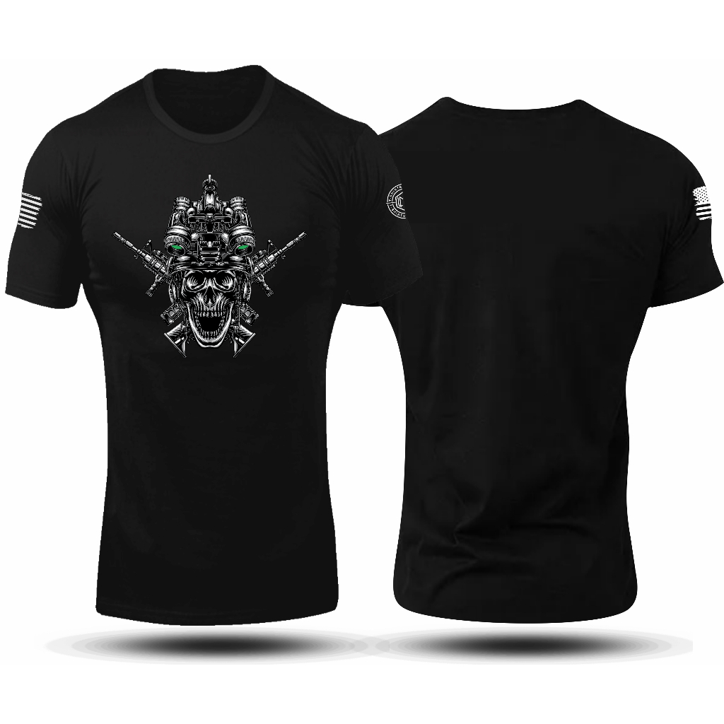 Camiseta T-shirt Militar 100% Algodão ou DRY-FIT Manga Curta Camisa Vision Skull Caveira Army