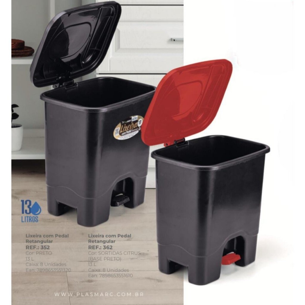 LIXEIRA PEDAL 13LTS PLASMARC