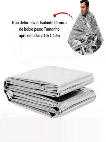 Cobertor Manta Térmica Aluminizado 2,10 x 1,40m P ...