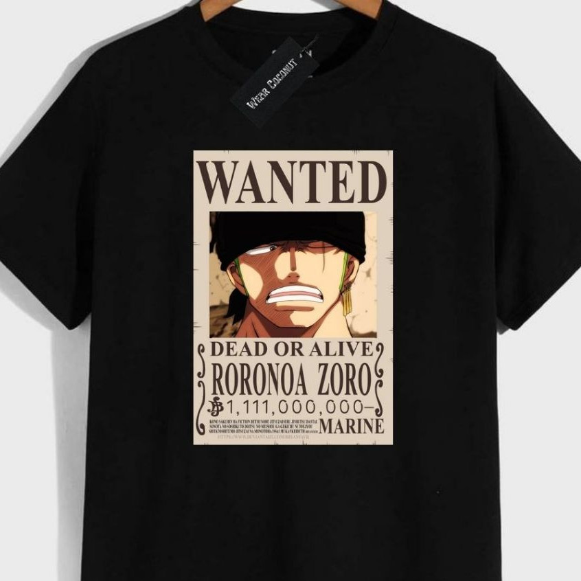 Camiseta One Piece Procurado Wanted Roronoa Zoro Cartaz de