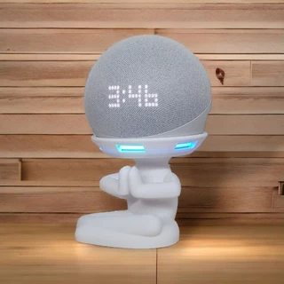Suporte Alexa Echo Dot 4 e Echo Dot 5. Tema Robert Escultura, Presente, decoração, miniatura