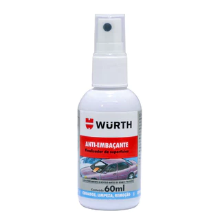 Antiembaçante para Vidros Parabrisa Retrovisor Viseira Moto Box Banho Espelho 60ml - Wurth - 389019 - Unitário