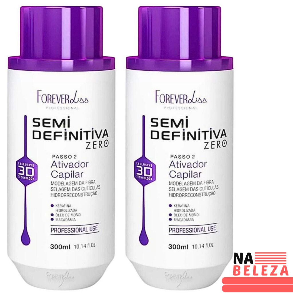 Kit 02 Progressiva semi definitiva sem formol forever liss 300ml Cada ...