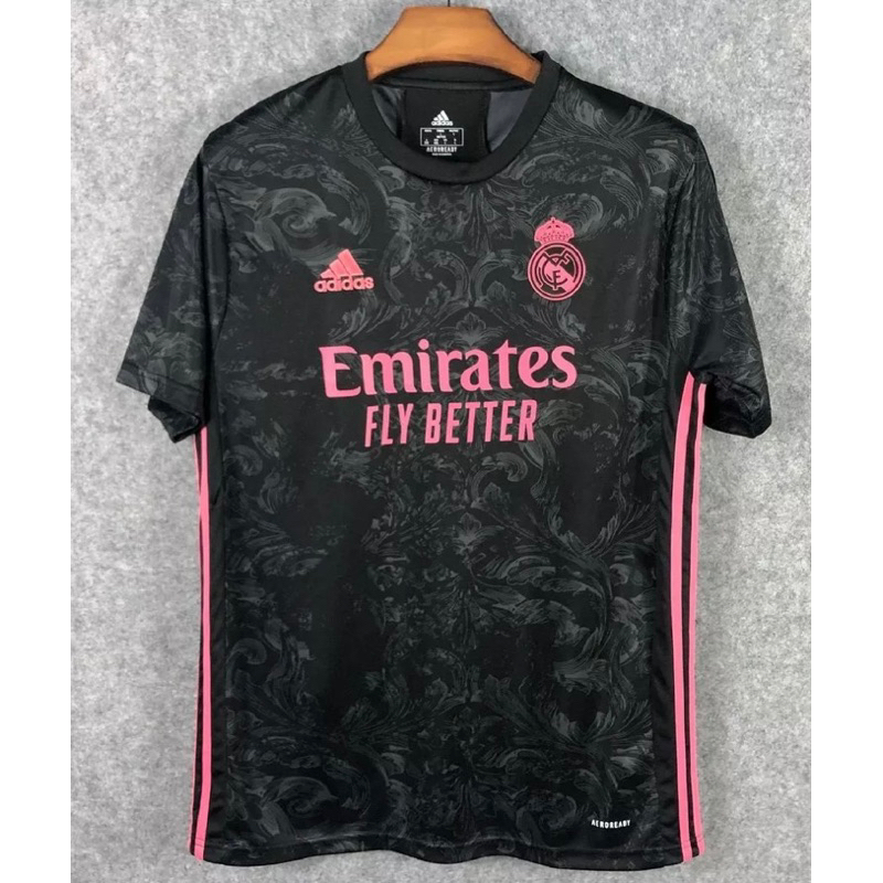 Camisa Camiseta do Time do Real Madrid Preto e Rosa 23/24 Top de Linha ...