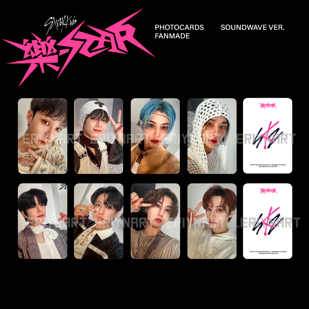 Kit Photocards Stray Kids- Rock Star (frente e verso)