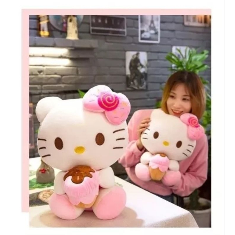 Pelúcia Hello Kitty Com Cupcake 25cm Linda