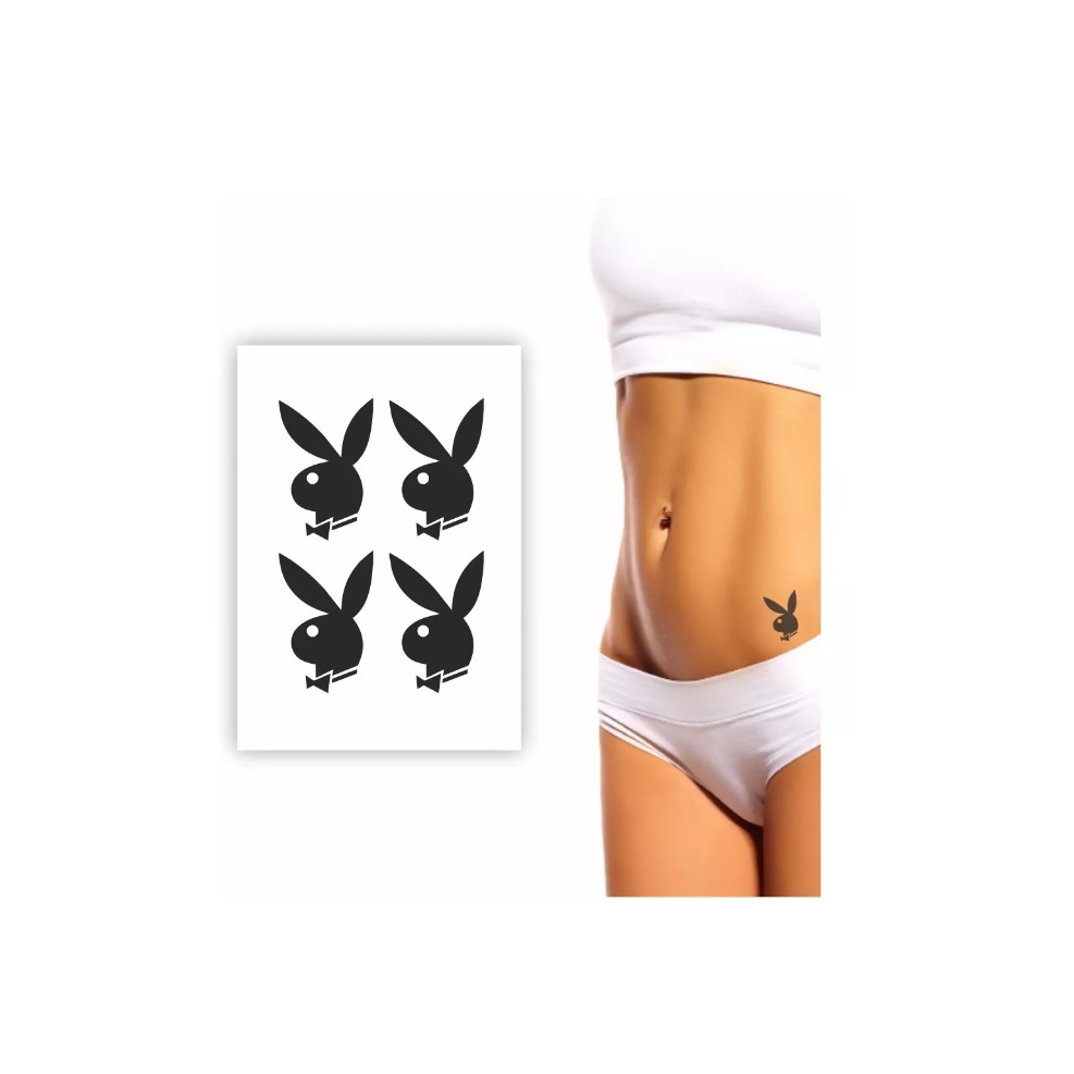 CARTELA DE TATUAGEM TEMPORÁRIA COELHINHO PLAY BOY | Shopee Brasil