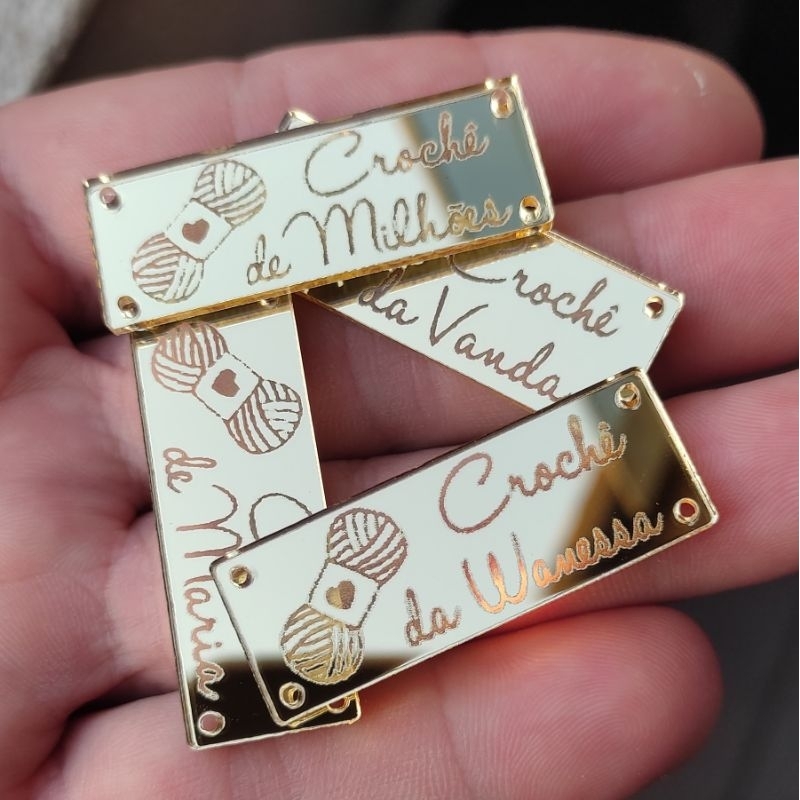 Etiquetas Personalizadas Tag Acrílico - Artesanato Papelaria Crochê ...