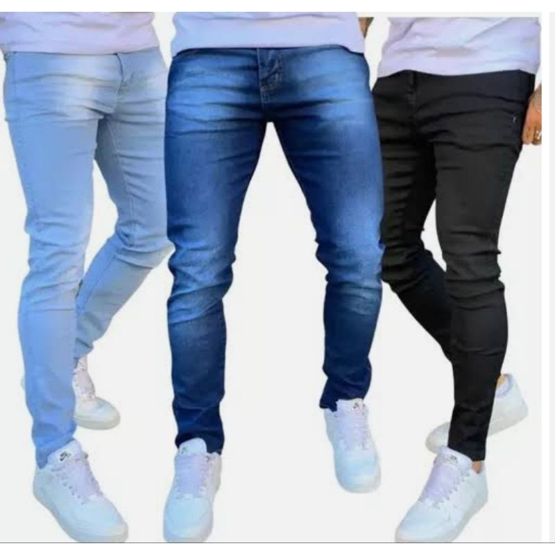 Kit C/3 Calça Masculina Jeans Roupas Masculinas
