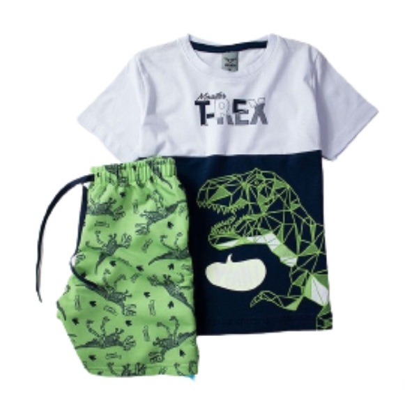 Conjunto Infantil Masculino Roupa de Menino Camiseta e Bermuda