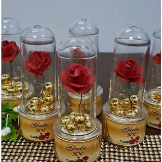 Kit 40 a 60 Mini Rosas com Pérolas Douradas | Lembrancinhas Personalizadas em Oferta na Shopee