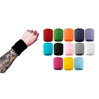 KIT 2 Munhequeira Toalha Pulso Cores Algodão Unissex Masculino Feminino Tênis Academia Esportes Basquete Beach Tenis Volei Cross Fit