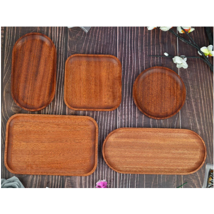Bandeja De Madeira Prato De Servir, Restaurante Bandeja Retro Snack, Buffet Salada, Fruita Plate, Café Leite