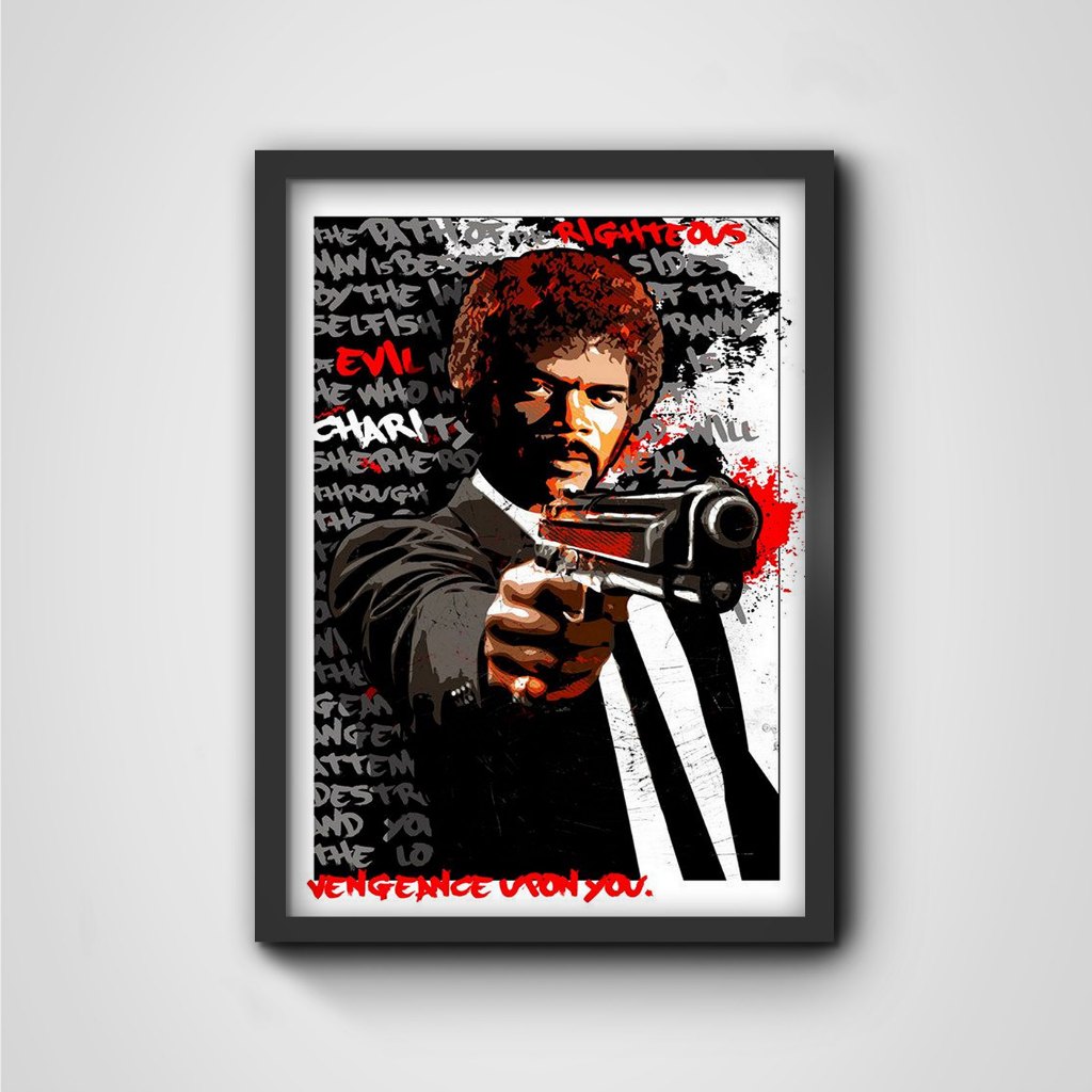 QUADROS PLACAS DECORATIVAS COM MOLDURA - JULES PULP FICTION