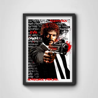 QUADROS PLACAS DECORATIVAS COM MOLDURA - JULES PULP FICTION