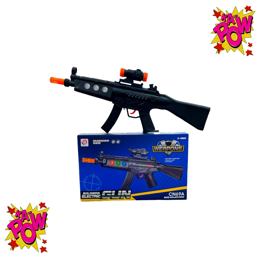 Metralhadora Fuzil M4 Com Som E Luz Brinquedo Arma Ak 47