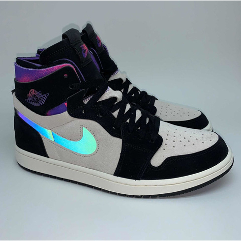 Tenis Air jordan 1 Mid PSG Holográfico Refletivo Cano Alto Botinha Masculino Feminino Cinza Dior Oferta