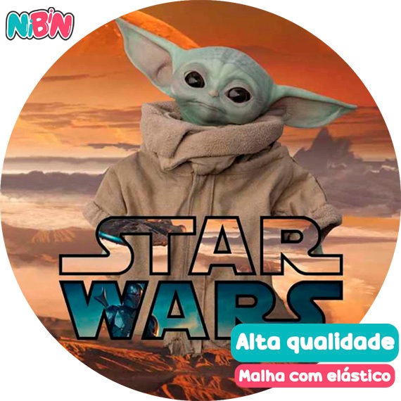 Painel Redondo Tecido Sublimado Baby Yoda Shopee Brasil