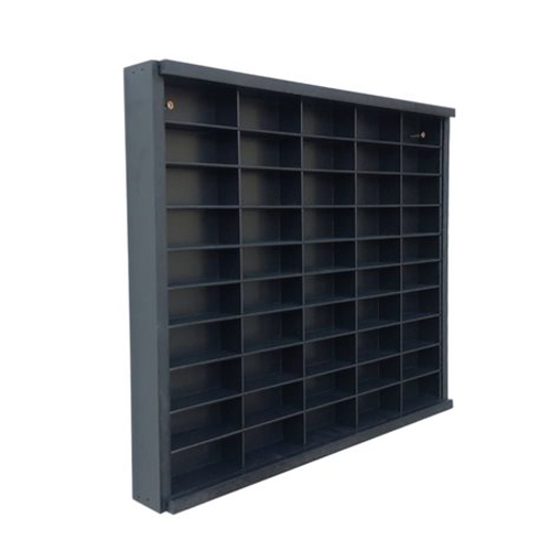 Expositor para 50 nichos na escala 1/64 PRETO com tampa em acrílico