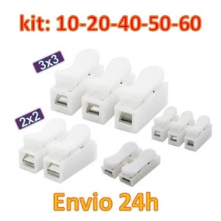 10/20/40/50 ou 60 x Emenda Sem Solda branco para Fios duplo ou triplo BRANCO Conector de Pressão