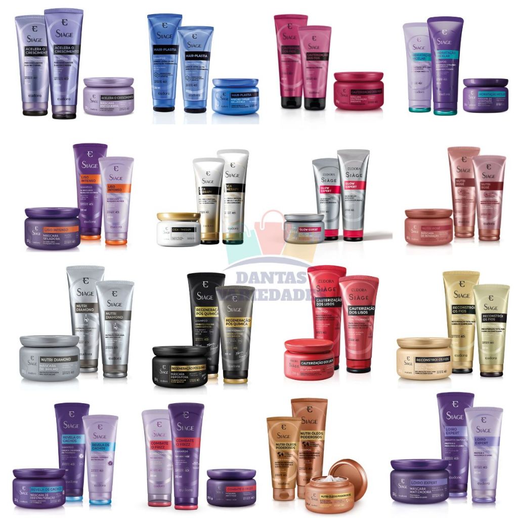 Kits Siàge Eudora de Tratamento Capilar (3 ITENS DE TODOS OS MODELOS)