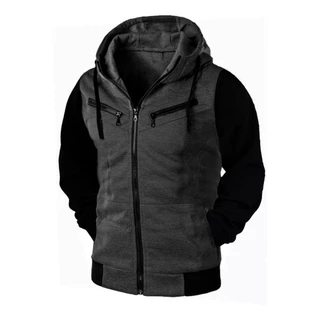 Agasalho Blusa de Frio Moletom Com Zíper e Capuz Masculino