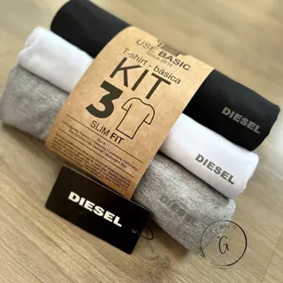 Kit 3 Camisetas Básicas Premium 100% Algodão Masculina