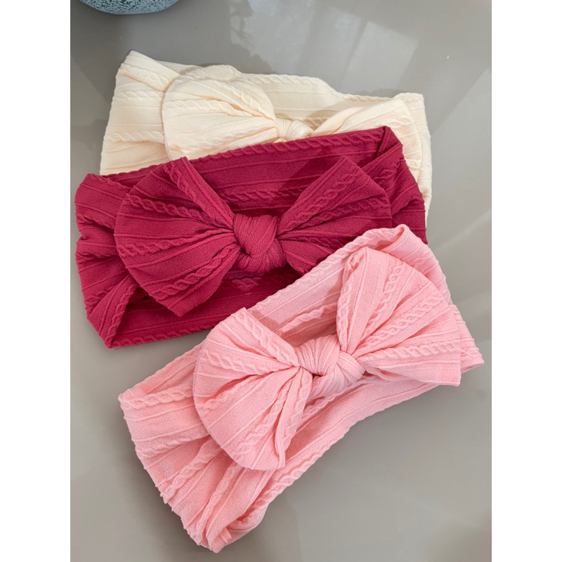 Faixa de cabelo infantil- Tecido meia- Laço infantil faixa larga