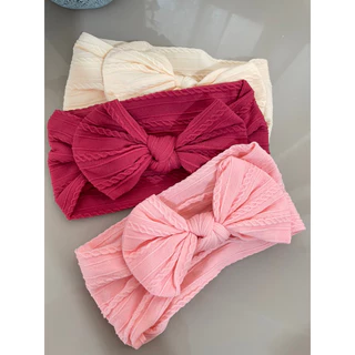 Faixa de cabelo infantil- Tecido meia- Laço infantil faixa larga