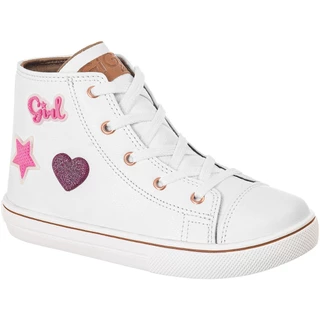 Tenis Infantil GiGiL Teen Feminino Enfeite Girl Love Brilho Coração Cano Alto Escolar Macio Leve Confortável Star