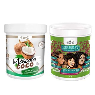 Máscara Mais Coco 1kg + Creme de Pentear Reconstrução 1kg Belkit