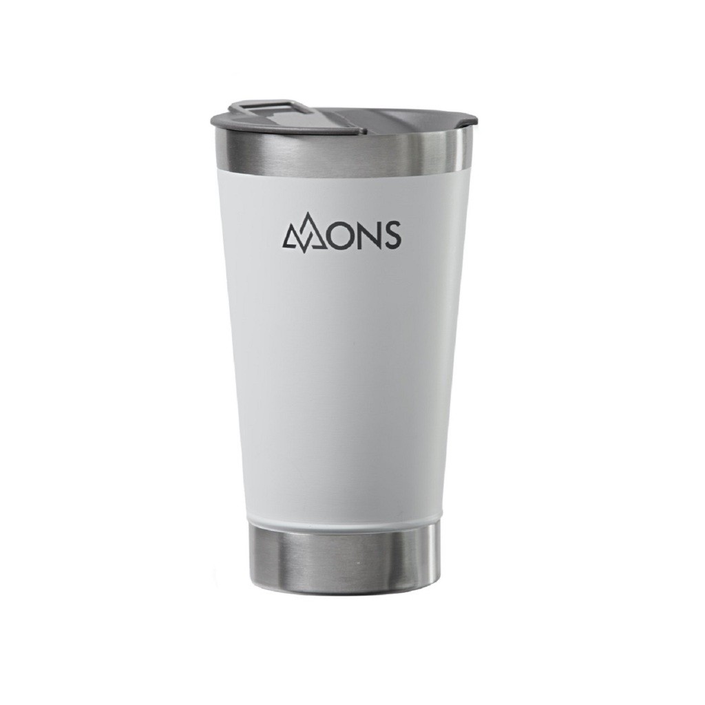 COPO TERMICO MONS EM AÇO INOX COM TAMPA - 473ML - BRANCO