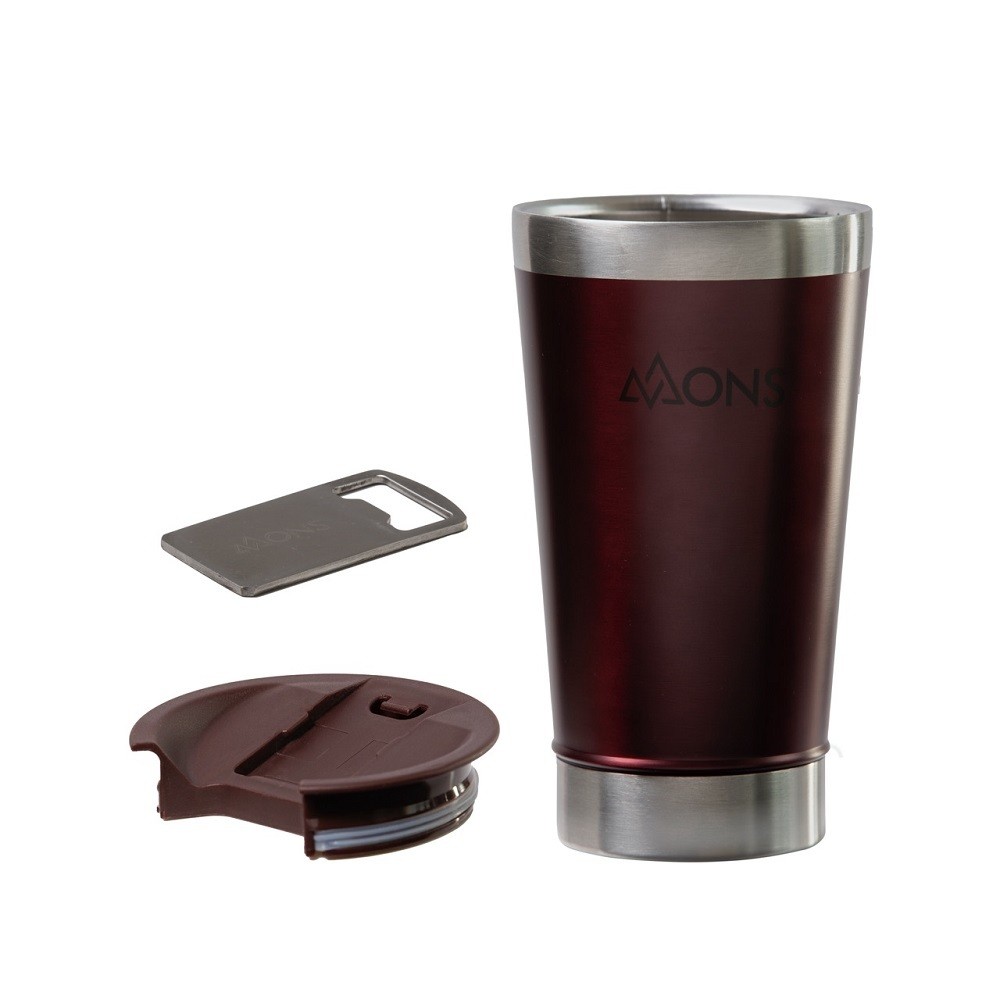 COPO TERMICO MONS EM AÇO INOX COM TAMPA - 473ML - VINHO