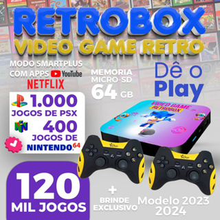 Video Game Retro 18 Mil Jogos + 2 Controles PSX 32GB