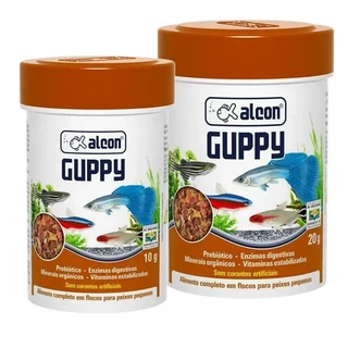 Alcon Guppy. Ração em Flocos P/ Peixes de Pequeno Porte. Neon e Guppy