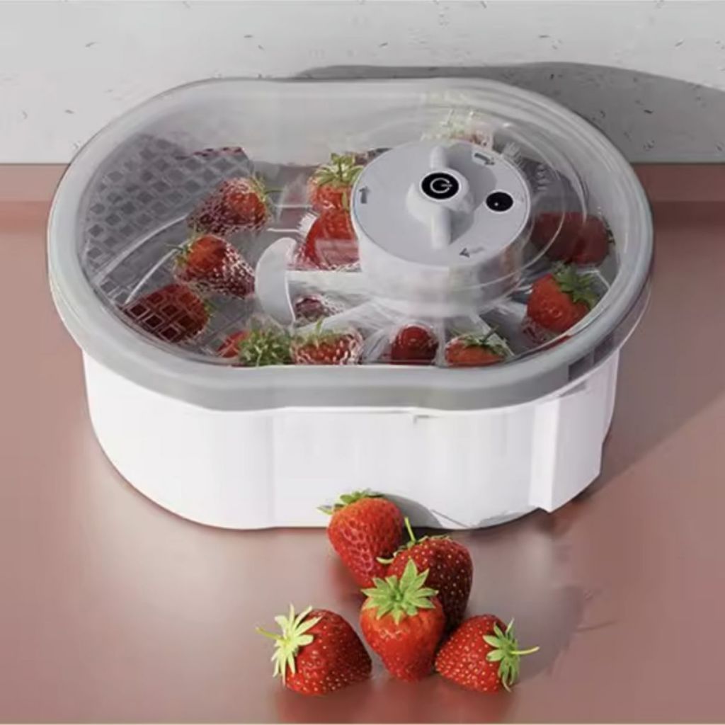 Máquina de Lavar Elétrica Automática para Frutas, Vegetais e Frutos do Mar - Facilite o Preparo de Ingredientes Limpinhos Limpeza sem
