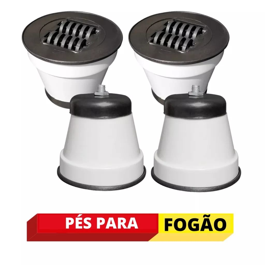 Kit 4 Pés Fogão Geladeira Freezer Com Rodinhas Universal