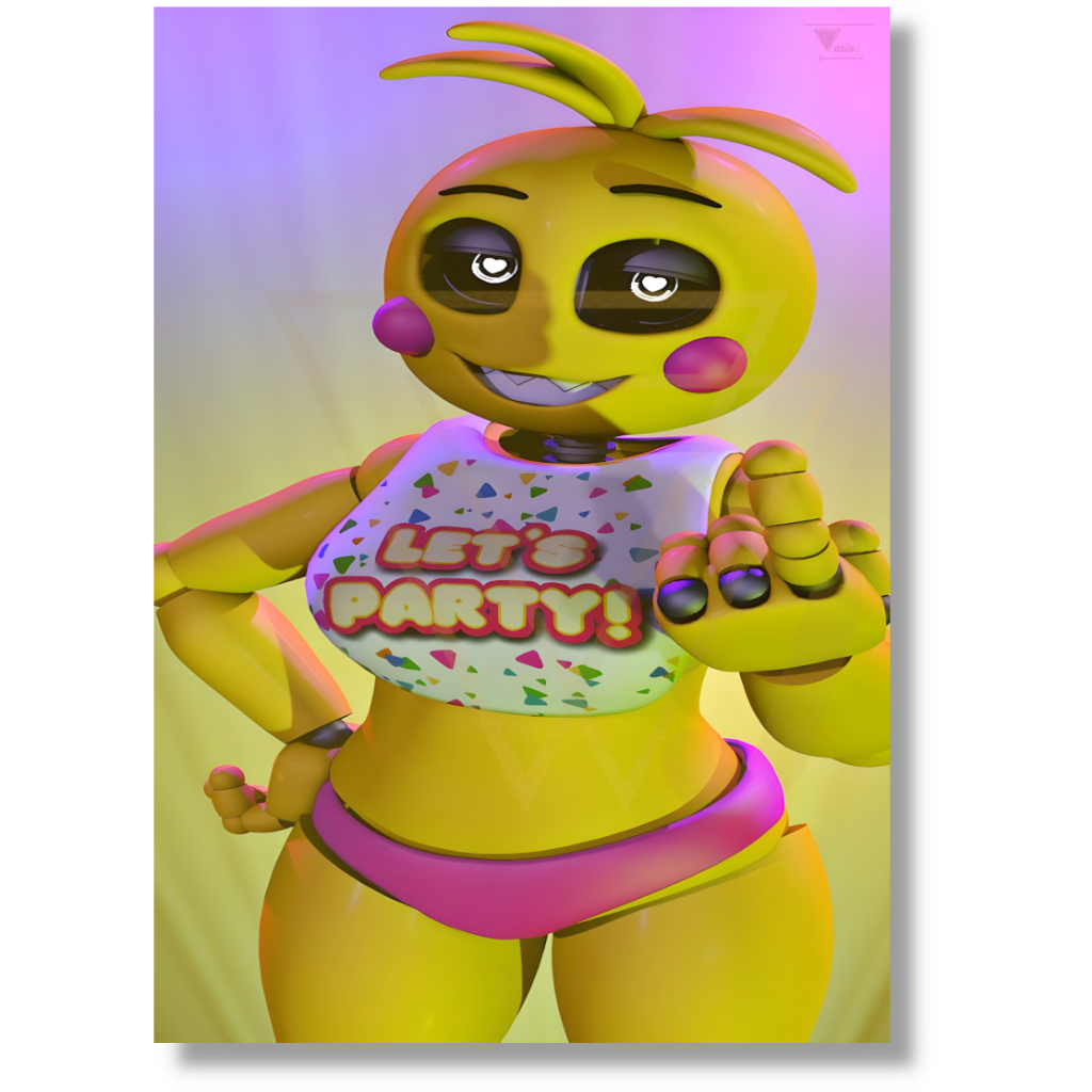 Placa Decorativa Quadro A4 Five Nights at Freddy's Toy Chica FNAF